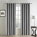 (Two Panels) Classic Embossed Grey Blackout Curtains