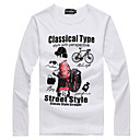 manga homens de impressão longo t-shirt
