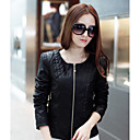 Long Sleeve Collarless Casual/Evening PU Jacket(More Colors)