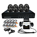8 canales CCTV DVR Kit (8 Indoor IR Cámara, H.264 DVR)