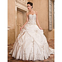 Ball Gown Sweetheart Chapel Train Taffeta Wedding Dress