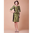 Sheath/Column V-neck Knee-length Taffeta Mother Of The Bride Dress