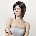 sin tapa corto bob de pelo negro 100% huamn peluca lado Bang