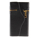 Wallet Design PU Leather Case with Zipper for iPhone 5