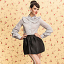 TS VINTAGE Round Neck Ruffle Blouse Shirt