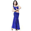Dancewear Crystal Cotton Belly Dance Top and Bottom for Ladies