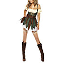 Sexy Green Hunterwoman Kleid Halloween-Kostüm (4 Stück)