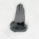 Pretty Lamb Fur & Rabbit Fur Fingertips Wrist Length Women's Fashion/Party Gloves (More Colors)