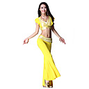 Dancewear Crystal Cotton Belly Dance Top and Bottom for Ladies More Colors