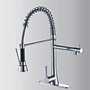 Contemporary Pull Out Chrome Finish Single Handle Kitchen Faucet