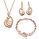 Belle Bijoux en or 18 carats serti de strass compris collier, boucles d'oreilles, bracelet (plus de couleurs)