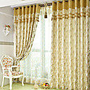 (Two Panels) Classic Jacquard Botanical Energy Saving Curtains
