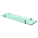 Contemporary Brass Chrome Finish Bathroom Accessories Glass Shelf