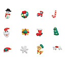 24pcs Christmas Style 3D Ceramic Finger Nail Decoration