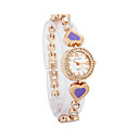 Ladies Alloy Quartz Movement Glass Round Shape with Crystals Dress Watch