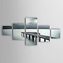 Hand-painted Landscape Oil Painting with Stretched Frame - Set of 5
