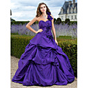 Ballkleid eine Schulter bodenlangen Taft Abendkleid