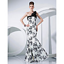 Trumpet/Mermaid One Shoulder Floor-length Taffeta Evening Dress
