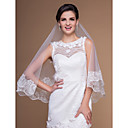 One-tier Elbow Wedding Veils With Lace Applique Edge (More Colors)