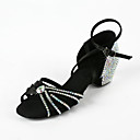 Damen Strass / Satin Upper Ankle Strap Latin / Salsa Dance Performance Schuhe mit Schnalle