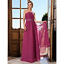Sheath/Column One Shoulder Watteau Train Chiffon Evening Dress With Side Draping