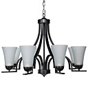 60W E27 8-luz lámpara de hierro minimalista con cortinas de cristal