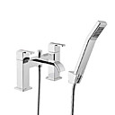 Chroom twee handgrepen Centerset met messing Behandeld Hoofd van de douche bad kraan