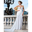 Sheath/Column Sweetheart Court Train Chiffon Evening Dress