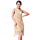 Performance Dancewear One-shoulder Chinlon with Tassels Latin Dance Dress More Colors