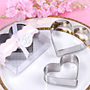 a forma di cuore in metallo cookie cutter bomboniera set (set di 2)