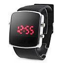 Silicone Band Modern Unisex Jelly Sport Style LED Wrist Watch - Black