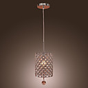 Contemporary Crystal Drop Pendant Light in Cylinder Style