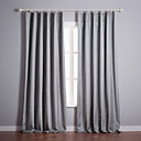 (Two Panels) Classic Grey Solid Blackout Curtains