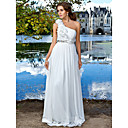 Sheath/Column One Shoulder Floor-length Chiffon Evening Dress