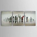 Hand-painted Abstract Oil Painting with Stretched Frame - Set of 3