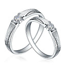 Charming 925 Sterling Silver with Cubic Zirconia Couple's Rings