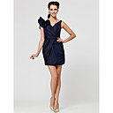 Sheath/Column V-neck Short/Mini Taffeta Bridesmaid Dress