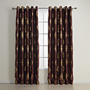 (Two Panels) Traditional Golden Print Blackout Curtains