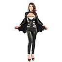 Sexy Black Faux Leather Bat Warrior Costume(3 Pieces)