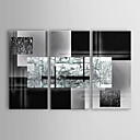 Hand-painted Abstract Oil Painting with Stretched Frame - Set of 3