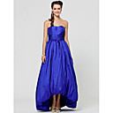 A-line Strapless Asymmetrical Taffeta Bridesmaid Dress With Bow