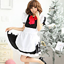 Hot Girl Black Polyester Maid Anzug mit Spitzen und Bogen (5 Pieces)
