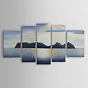 dipinto a mano olio pittura di paesaggio con struttura allungata - Set di 5