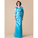 Sheath/Column Strapless Floor-length Satin Mother of the Bride Dress With A Wrap