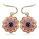 Charming 23K Gold Plated Cubic Zirconia Drop Earrings