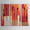 Hand-painted Abstract Oil Painting with Stretched Frame - Set of 3