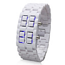 Unisex Faceless Style Blue LED Wrist Watch (White)