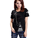 Manches courtes en alliage Zipper Punk Lolita Coton T-shirt