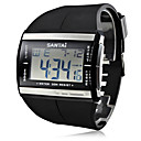 Men's Multi-Functional Style Rubber LED Digital Wrist Watch (Black)