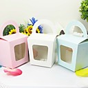 Eenvoudige Cupcake doos met handvat - Set van 12 (meer kleuren)